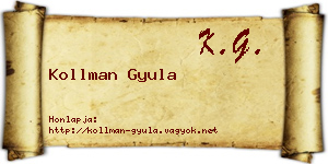 Kollman Gyula névjegykártya