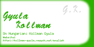 gyula kollman business card